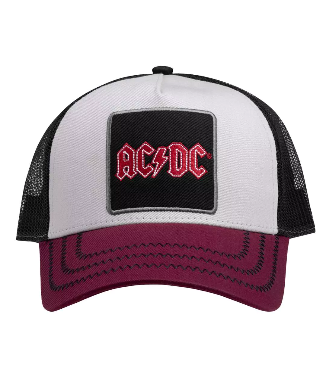 Ac/dc Trucker Cap Beige Black Dark Red Amplified - ATLAS FOR MEN